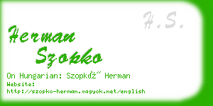herman szopko business card